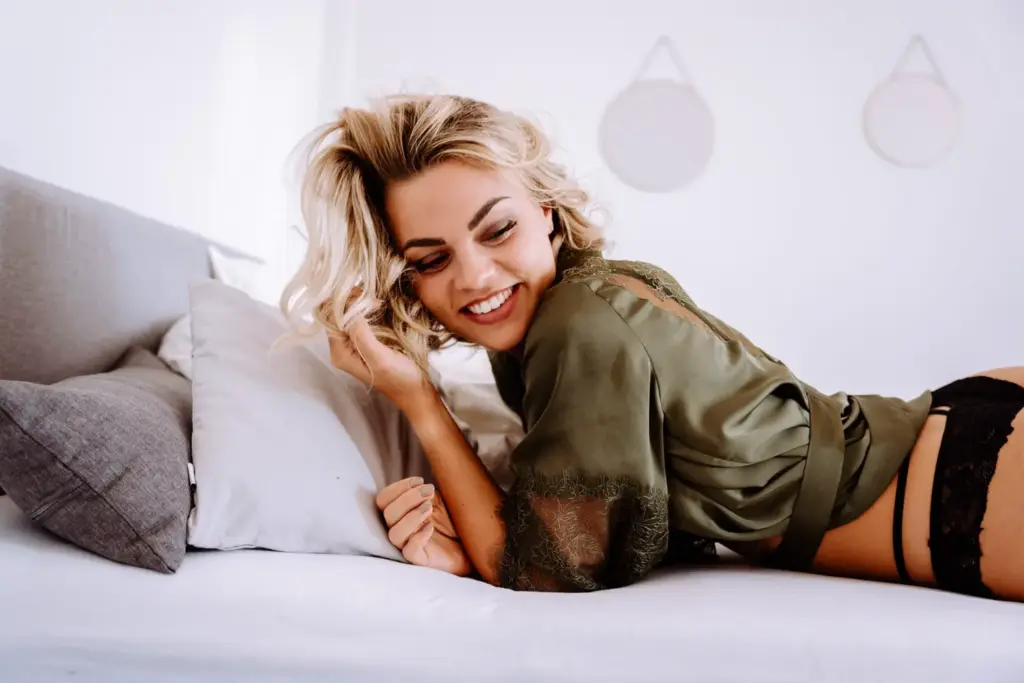 Natürliches Porträt während eines Selbstliebe Shootings